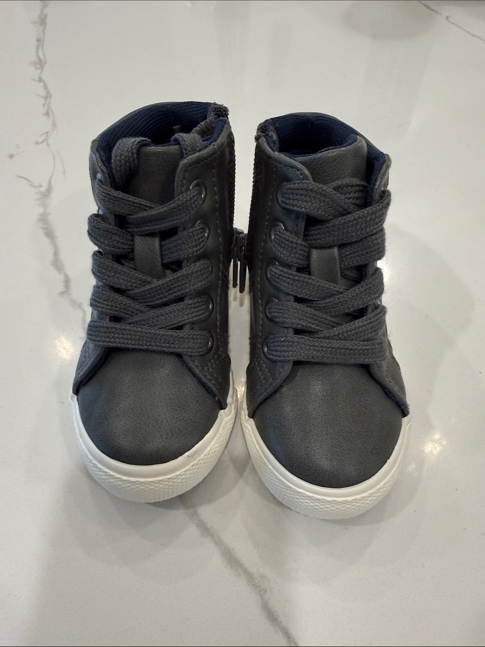 Cat & Jack Kids High-Top Sneakers in Charcoal Gray and White